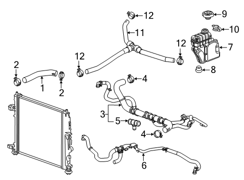 2018 Chevrolet Camaro Radiator Hoses Coolant Hose Diagram for 84567000