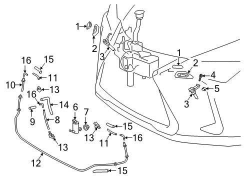 2021 Lexus UX250h Washer Components Washer Hose Diagram for 90075-15068