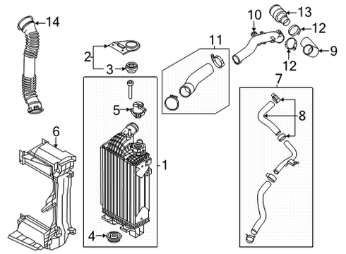 2021 Kia Sorento Intercooler Hose Assembly A-RECIRCUL Diagram for 282742M300