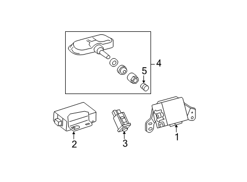 2011 Toyota Tacoma Tire Pressure Monitoring Control Module Diagram for 89769-04010