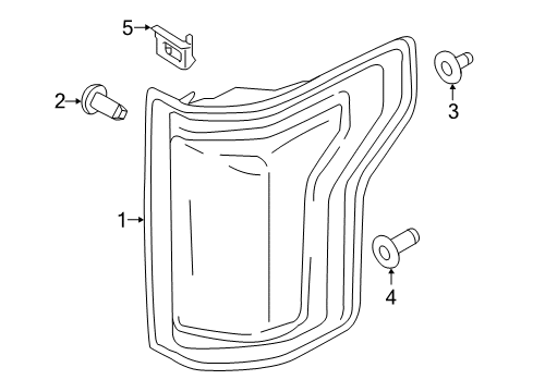 2018 Ford F-150 Tail Lamps Tail Lamp Assembly Diagram for HL3Z-13405-A