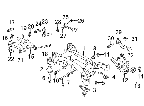 2016 BMW X5 Rear Suspension Components, Lower Control Arm, Upper Control Arm, Ride Control, Stabilizer Bar Hex Bolt With Washer Diagram for 07119907556