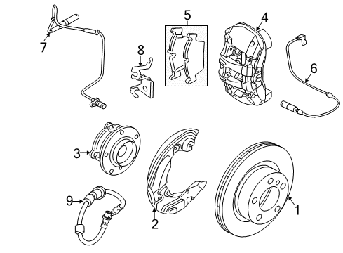 2012 BMW 135i Front Brakes Repair Set Brake Caliper Diagram for 34116780507