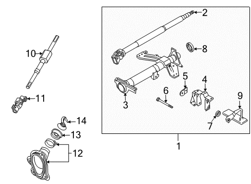 2003 Infiniti G35 Steering Column, Steering Wheel & Trim Shaft Assy-Steering Column, Upper Diagram for 48820-AM610