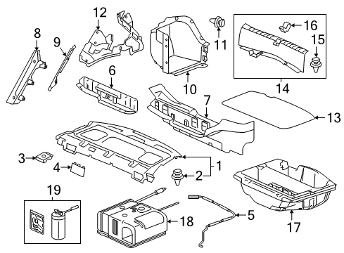 2014 Honda Accord Interior Trim - Rear Body Cord, RR Tray Sub Diagram for 32163-T2A-A00