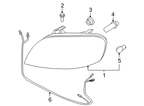 2010 Chevrolet Aveo5 Bulbs Wire Harness Diagram for 96072928