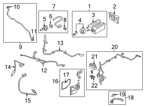 2017 Ford Escape Emission Components Hose & Tube Assembly Diagram for F2GZ-9S468-A