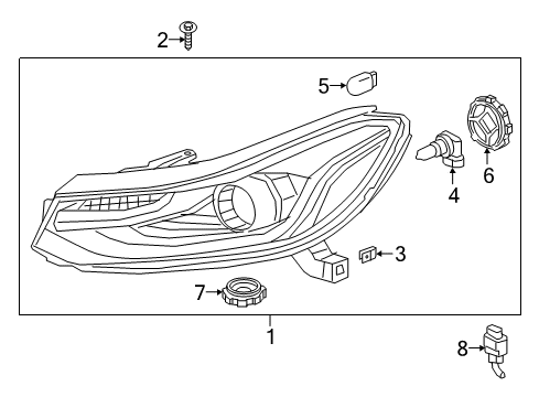 2020 Chevrolet Trax Headlamps Access Cover Diagram for 42505955