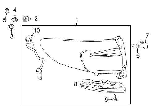 2020 Buick Enclave Tail Lamps Socket & Wire Diagram for 84064089