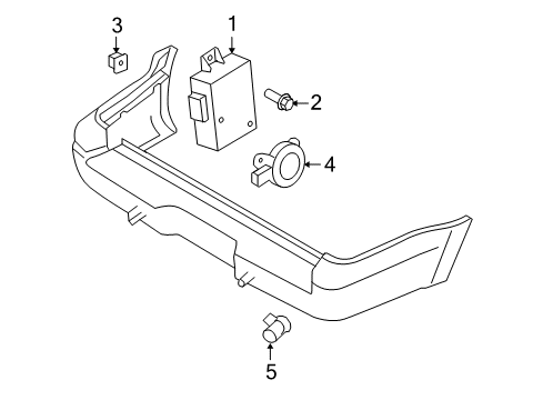 2007 Ford Explorer Sport Trac Parking Aid Speaker Diagram for 4L1Z-15A866-AA