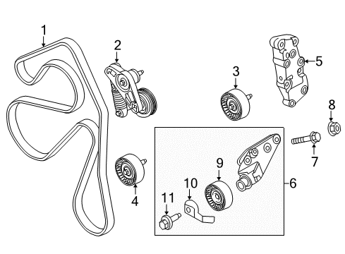 2012 Ford Explorer Belts & Pulleys Bracket Diagram for 9G9Z-3A732-A