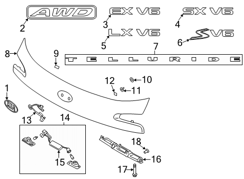 2021 Kia Telluride Parking Aid Camera Assembly-Back Vie Diagram for 99240S9000