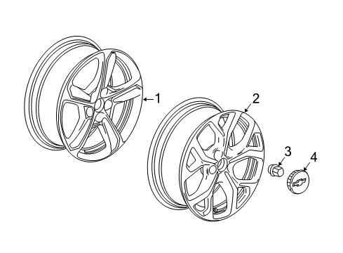 2016 Chevrolet Volt Wheels Wheel, Alloy Diagram for 84451764