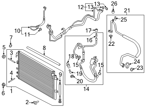 2020 Lincoln Nautilus Air Conditioner Case Assembly Diagram for K2GZ-19B555-BB