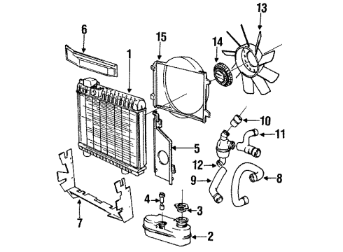 1991 BMW M3 Radiator & Components, Cooling Fan Levelling Switch Radiator Diagram for 61311378320