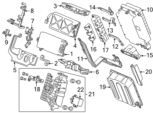 2013 Acura ILX Electrical Components Board Assembly, Junction Diagram for 1E100-RW0-003