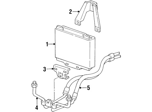 1992 GMC C2500 Oil Cooler Outlet Hose Diagram for 15611413