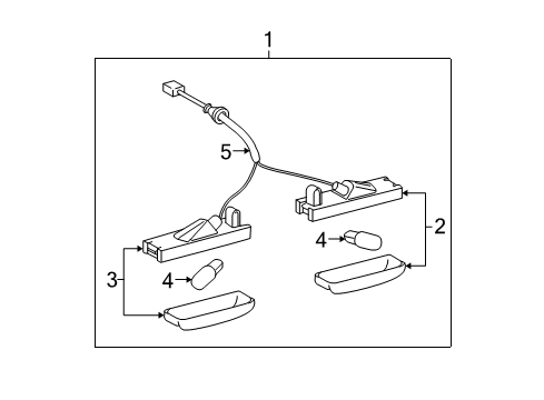 2005 Toyota Avalon Bulbs License Lamp Diagram for 81271-02051