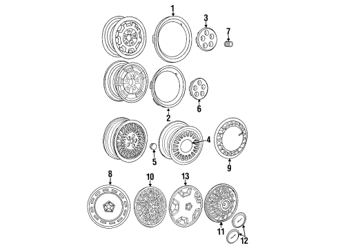 1985 Dodge Caravan Wheel Covers & Trim -Assembly-Wire 3 CVR Diagram for 4126954