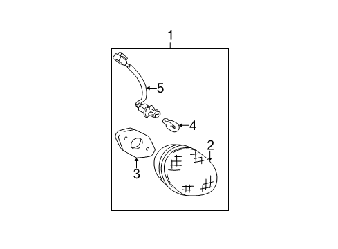 2005 Lexus GS300 Bulbs Code, Rear Diagram for 81585-30120