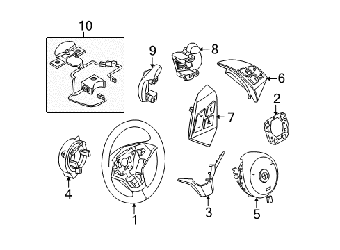 2008 BMW M5 Steering Column & Wheel, Steering Gear & Linkage Mfl Switch, Right Diagram for 61316968576