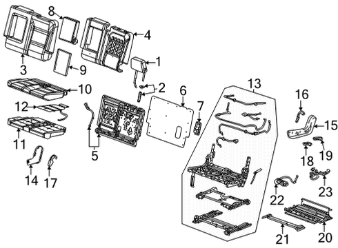 2022 GMC Yukon Power Seats Seat Cushion Pad Diagram for 84776646