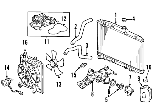 2013 Acura MDX Powertrain Control Fan, Cooling Diagram for 19020-RN0-A71