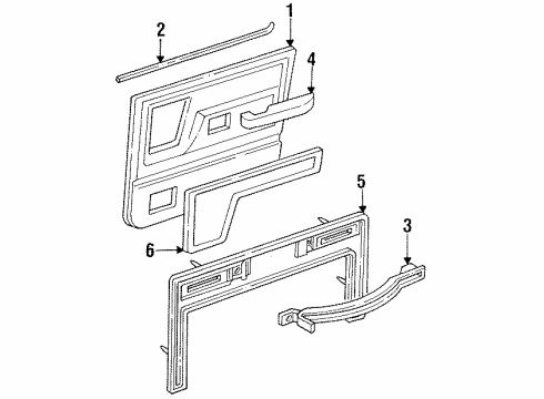 1990 Dodge Ramcharger Interior Trim - Door Armrest Diagram for L875JS8