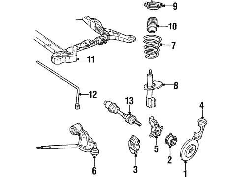 1991 Cadillac Seville Front Suspension Components, Axle Shaft & Joints, Lower Control Arm, Stabilizer Bar & Components Front Wheel Drive Shaft Kit Diagram for 26078583