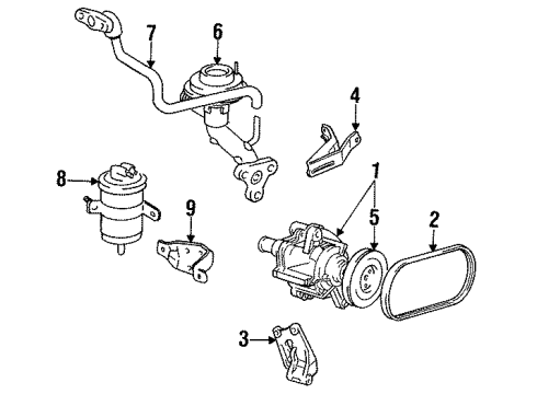 1990 Toyota Pickup Emission Components PCV Valve Diagram for 12204-35030