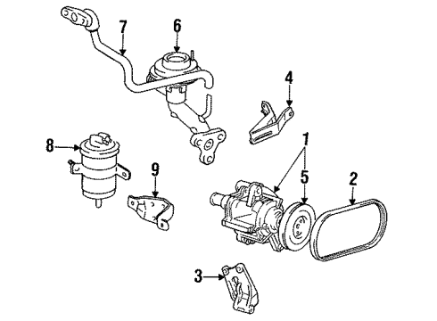 1989 Toyota Pickup Belts AC Belt Diagram for 99332-10860-83