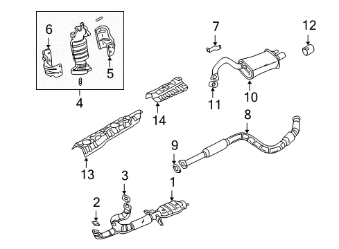 2005 Chrysler Sebring Exhaust Components Exhaust Pipe Diagram for MR431953