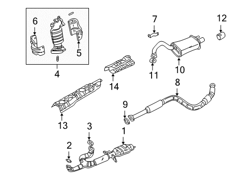 2005 Chrysler Sebring Exhaust Components Exhaust Main Muffler Diagram for MR968605