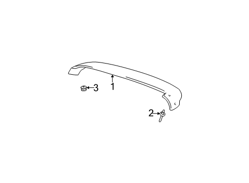 2005 Toyota Highlander Rear Spoiler Rear Spoiler Clip Diagram for 76879-48010