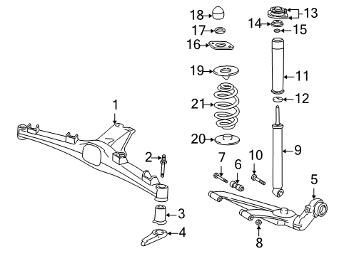 1999 BMW Z3 Rear Suspension Components, Stabilizer Bar Hex Bolt Diagram for 33321136406