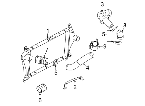 2008 Ford E-350 Super Duty Intercooler Connector Elbow Diagram for 6C2Z-6C640-A