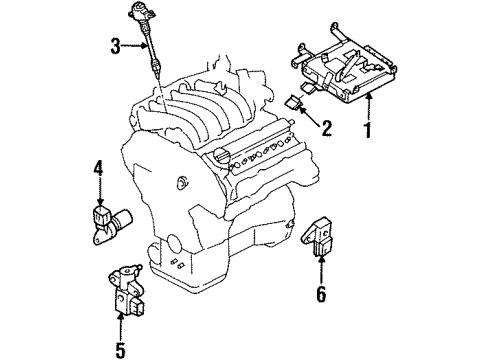 1999 Infiniti I30 Powertrain Control Engine Control Module Diagram for 23710-4L623
