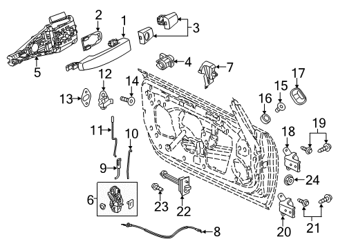 2016 Buick Cascada Lock & Hardware Dovetail Latch Diagram for 13383391
