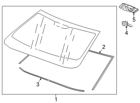 2022 Chevrolet Camaro Glass - Windshield Bracket Diagram for 84169133