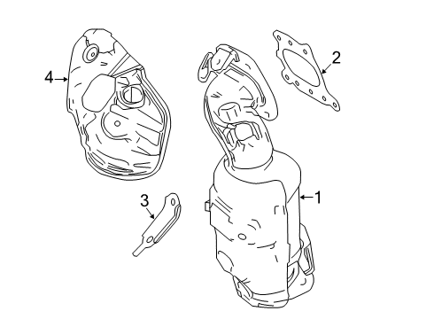 2020 Lexus RX350L Exhaust Manifold Exhaust Manifold Assembly Diagram for 17150-0P400