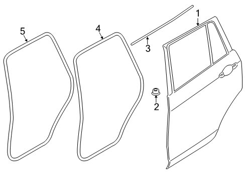 2015 BMW X4 Rear Door Door Weatherstrip, Rear Diagram for 51227380934