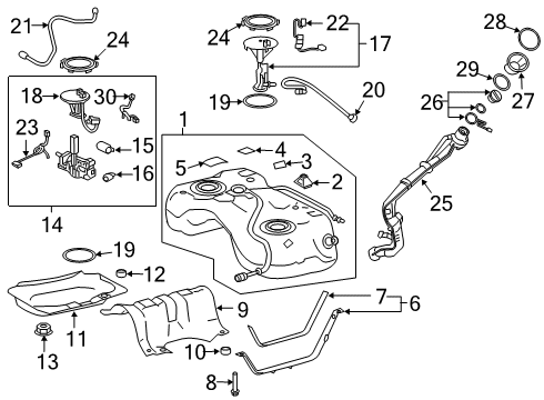 2019 Toyota RAV4 Senders Insulator Nut Diagram for 90182-A0034