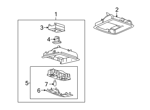 2015 Ford Flex Sunroof Overhead Console Diagram for DA8Z-74519A70-AA