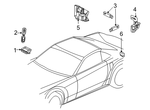 2008 Cadillac XLR Keyless Entry Components Receiver Diagram for 25938512