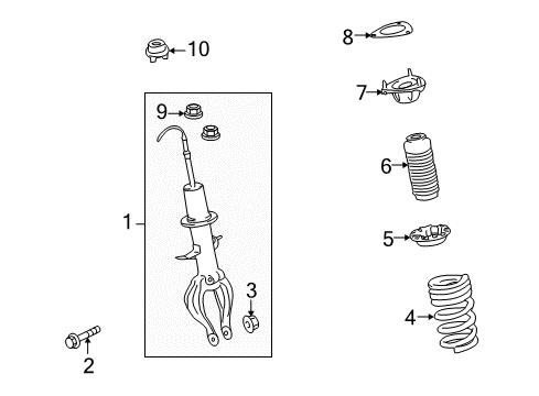 2009 Nissan GT-R Struts & Components - Front ABSORBER Kit-Shock, Front Diagram for E6111-JF20B