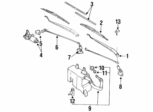 1995 Infiniti Q45 Wiper & Washer Components Link Assy-Connecting, No 2 Diagram for 28842-60U00