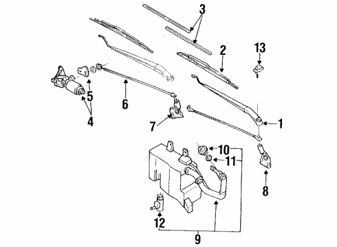 1995 Infiniti Q45 Wiper & Washer Components Link Assy-Connecting, No 1 Diagram for 28841-67U60