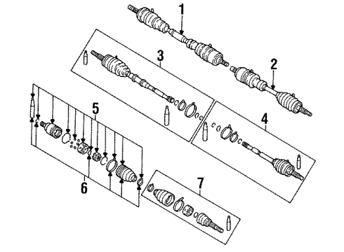 1989 Nissan Sentra Axle Shaft - Front Repair Kt DRIVESHAFT LH Diagram for 39205-70A25