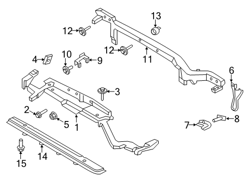 2022 Ford Edge Radiator Support Mount Bolt Diagram for -W714125-S442