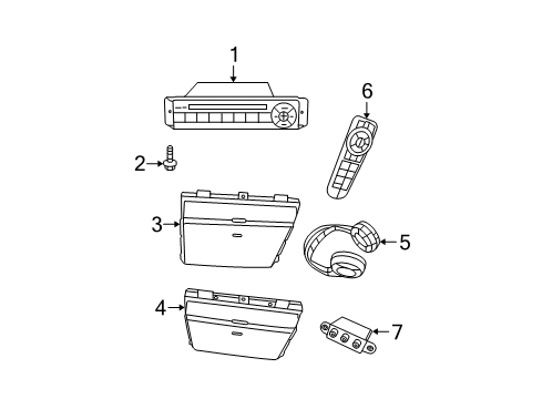 2009 Chrysler Town & Country Entertainment System Components Monitor-Media System Diagram for 1SR89DW1AB